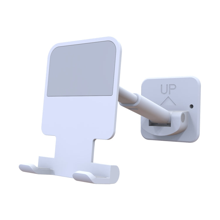 Foldable Wall Paste Mobile Phone Bracket for Bathroom and Kitchen (White)