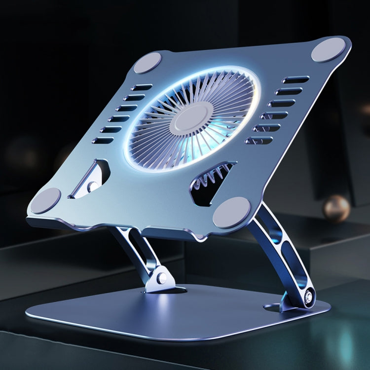 R-JUST HZ22 Dual-Purpose Desktop Fan and Laptop Bracket with Light (Tarnish)