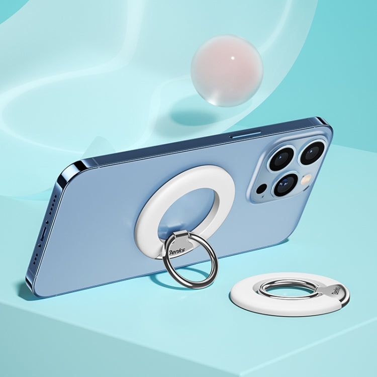 Benks L42 White Liquid Silicone Magnetic Ring Holder for Mobile Phones