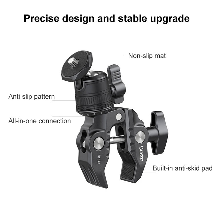 Ulanzi R099 Camera Super Clamp with 360 Degree Adjustable Mini Ball Head