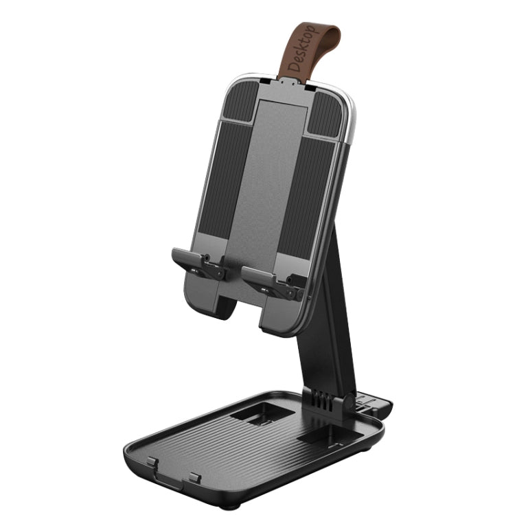 Retractable Folding Desktop Stand for Mobile Phones and Tablets Under 13 inch (Black)