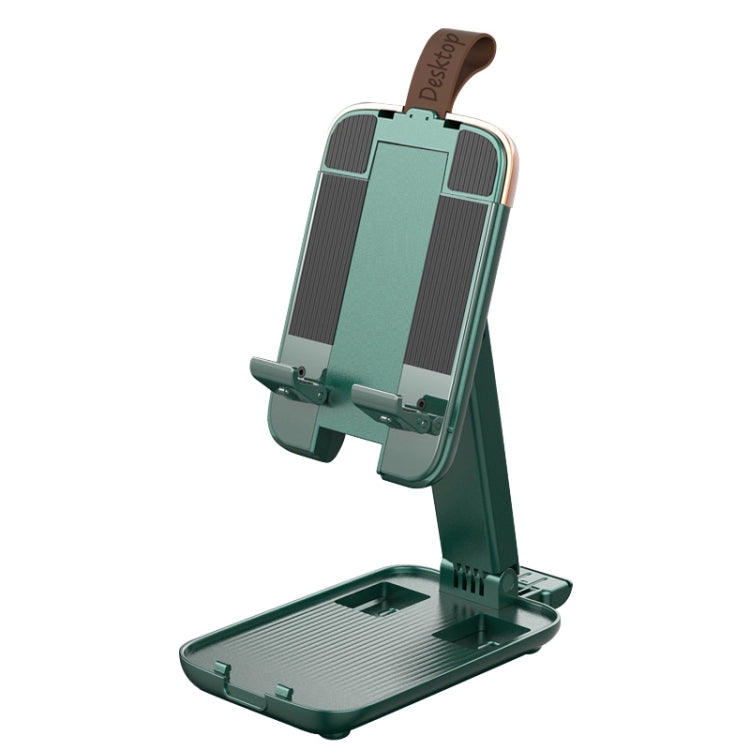 Green Portable Retractable Folding Desktop Stand for Mobile Phones and Tablets Under 13 inch