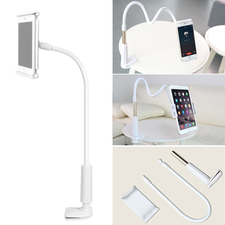 Lazy Bracket Mobile Phone / Tablet Desktop Bracket with Bilateral Pull Chuck (White)