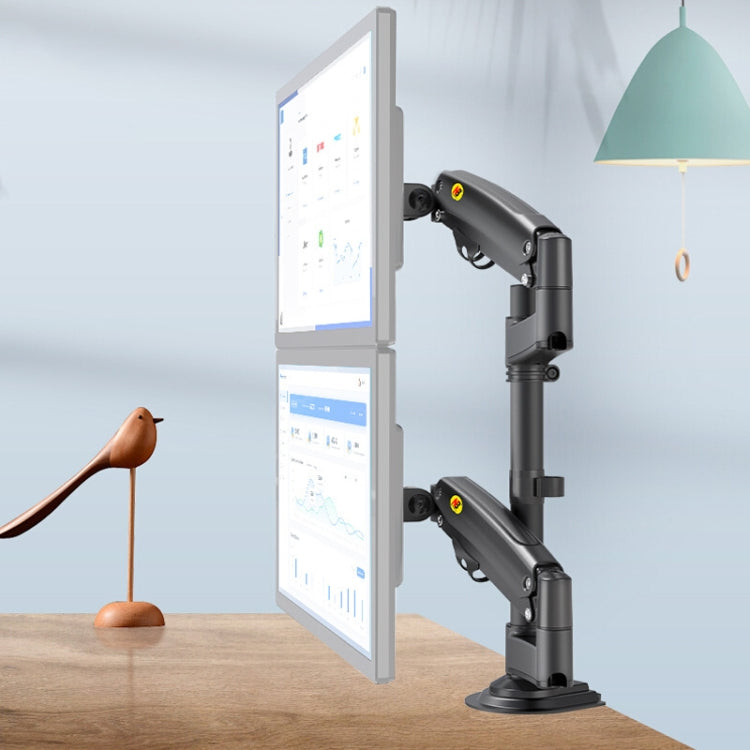NB H180 Dual-Screen Monitor Holder with Rotating Lifting Base (Black)