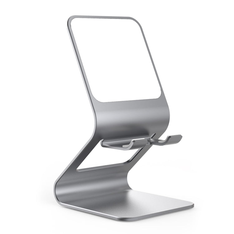 Multifunctional Metal Desktop Stand with Integrated Makeup Mirror (Grey)