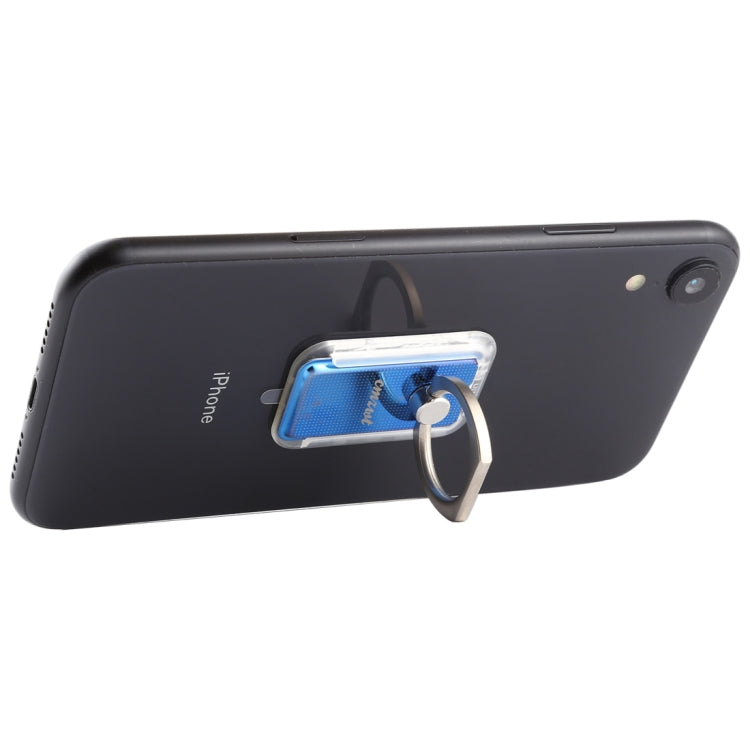 Blue 360 Degree Rotating Magnetic Ring Phone Holder with Wireless Charging Support