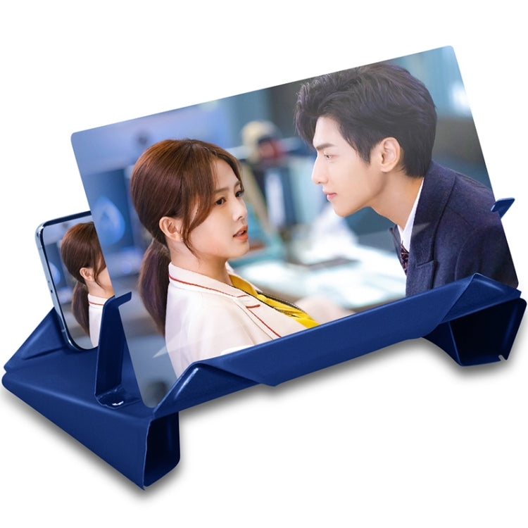 12 inch Blue Leather Mobile Phone Screen Amplifier Case with HD 9D Magnification