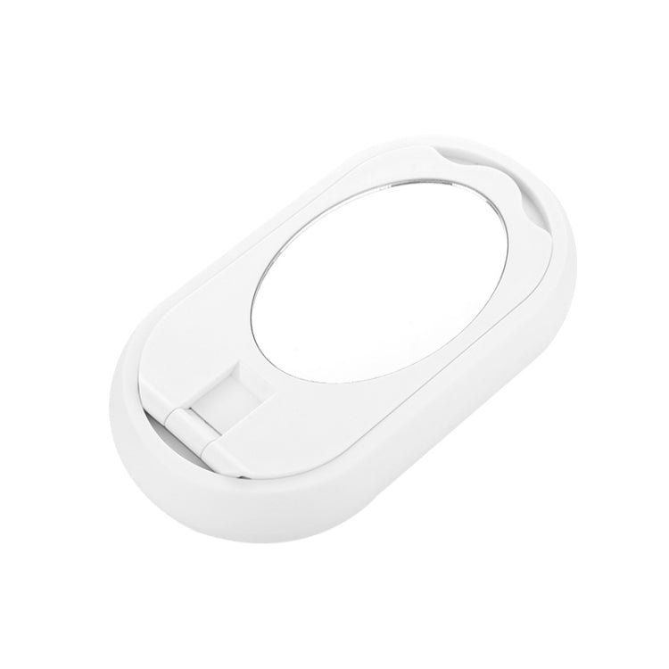 Telescopic Folding Mobile Phone Tablet Holder with Makeup Mirror (White)