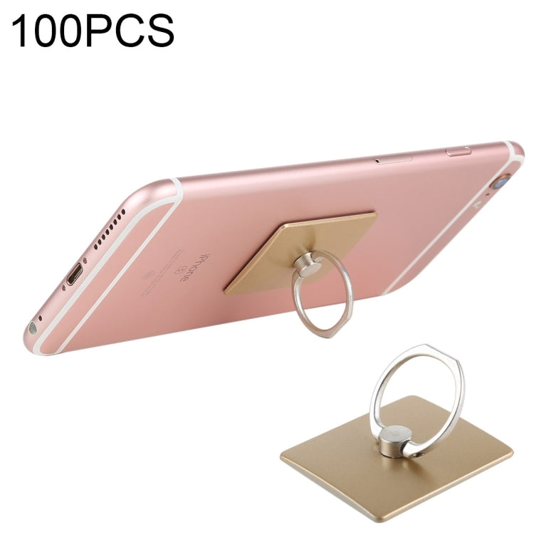 100 PCS Universal Finger Ring Mobile Phone Holder Stand (Gold) - Enhance Your Hands-Free Mobile Experience