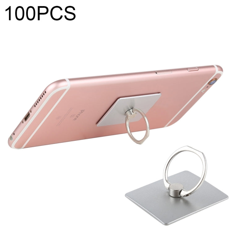 100 PIECES Universal Finger Ring Mobile Phone Holder Stand (Silver)