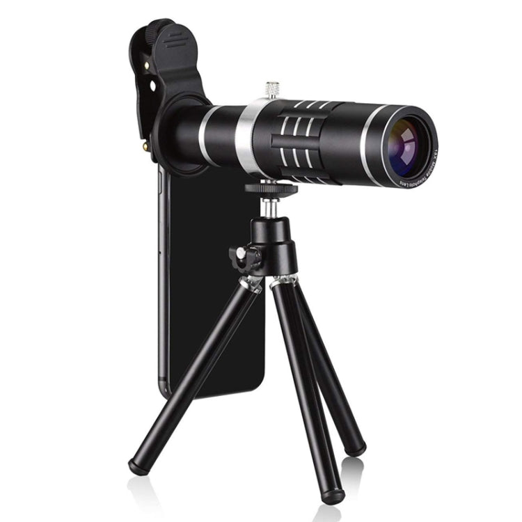 18X Zoom Telescope Telephoto Camera Lens with Tripod for Smartphones (Black)