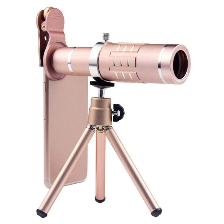 18X Zoom Telescope Telephoto Camera Lens Kit for Smartphones - Rose Gold