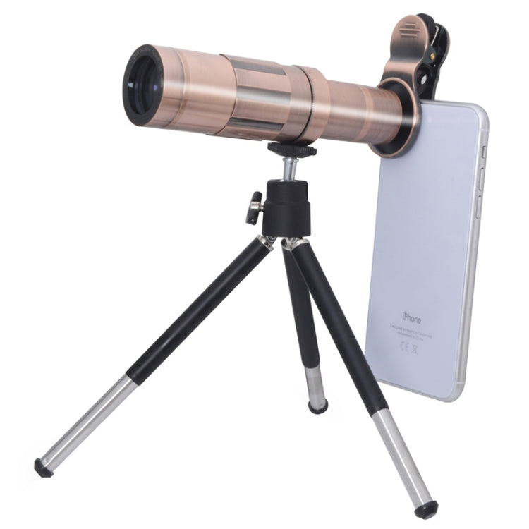 20X External Telephoto Lens with Tripod for Mobile Phone (Rose Gold)
