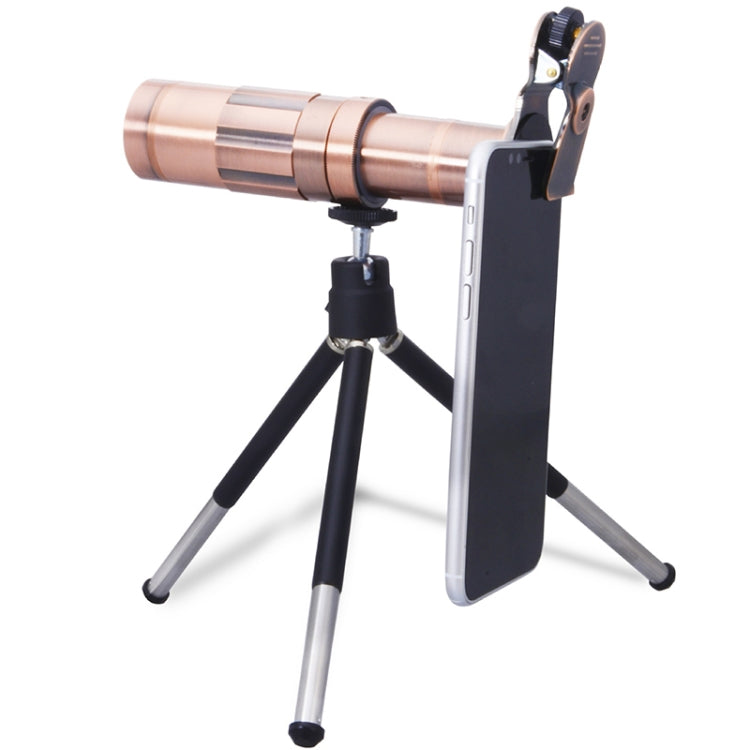 20X External Telephoto Lens with Tripod for Mobile Phone (Rose Gold)