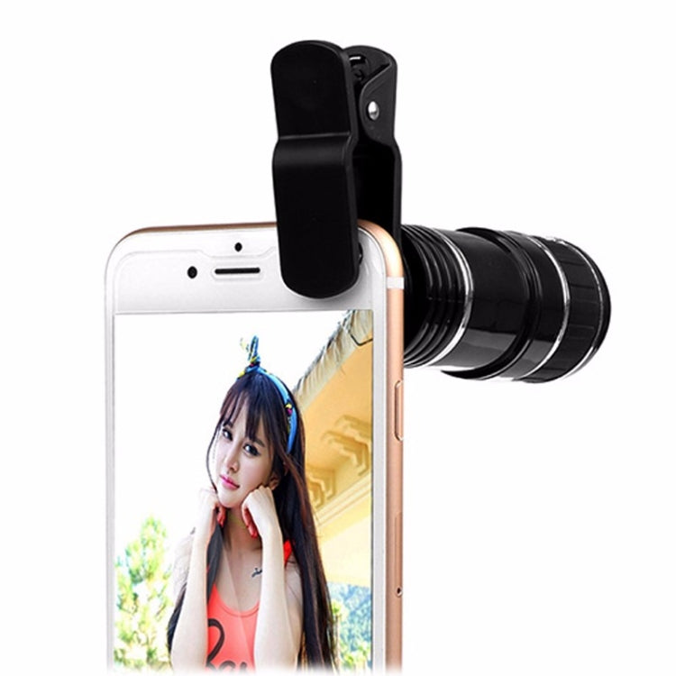 12X Zoom Universal Mobile Phone Telescope Lens with Clip