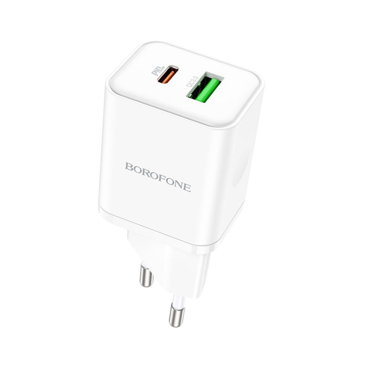 Borofone BN7 PD20W + QC3.0 Dual Ports Travel Charger (EU Plug, White)