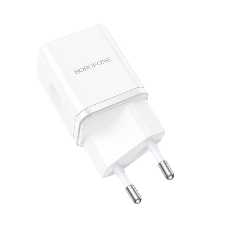 Borofone BN7 PD20W + QC3.0 Dual Ports Travel Charger (EU Plug, White)