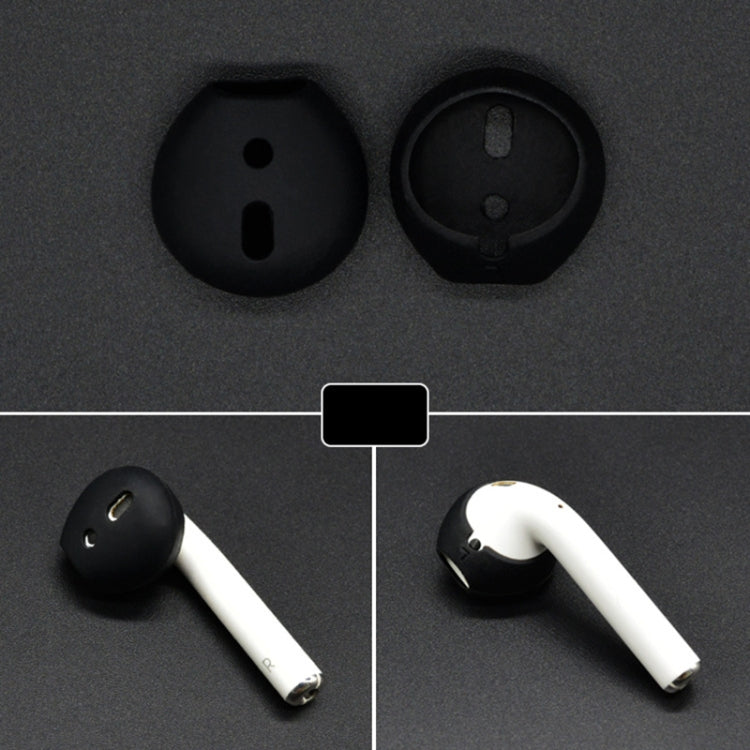 Soft Silicone Ear Caps for Apple AirPods / EarPods - 2 Pack (Black)