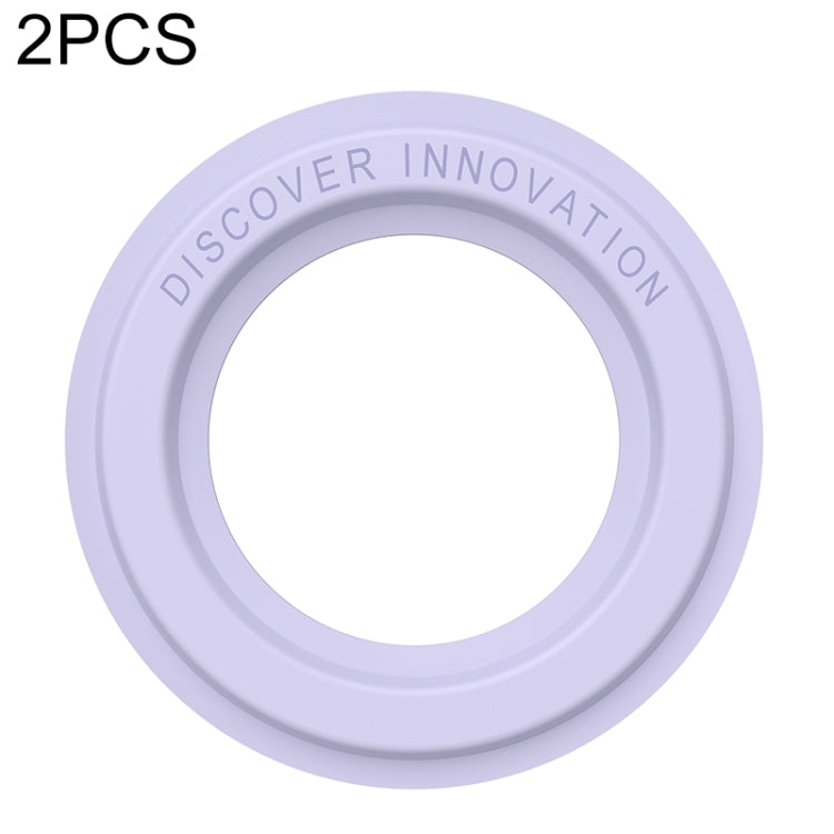 NILLKIN 2-Piece Portable PU Leather Magnetic Ring Sticker (Purple)