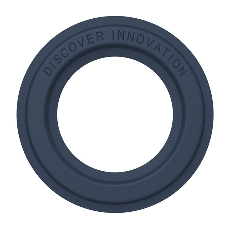 Blue Magnetic PU Leather Phone Sticker with Ring Magnet