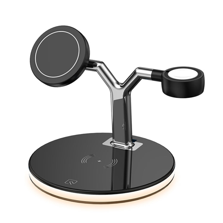 3 in 1 15W Multi-function Magnetic Wireless Charger for Mobile Phones & Apple Watches & AirPods with Colorful LED Light