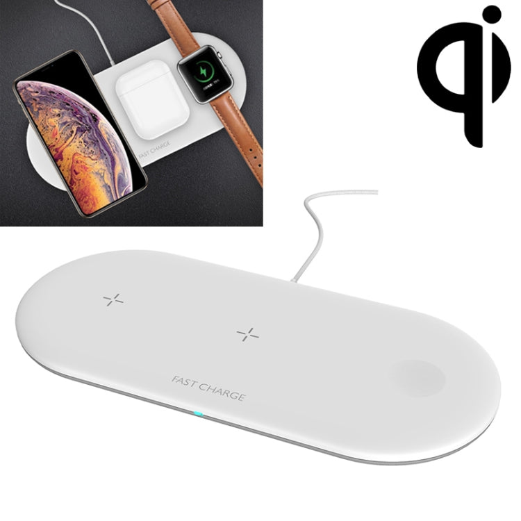 OJD-48 3 in 1 Quick Wireless Charger for iPhone, Apple Watch, AirPods in White