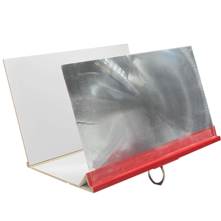 8 inch 3D Wood Grain PVC Folding Phone Screen Magnifier Stand (Red)