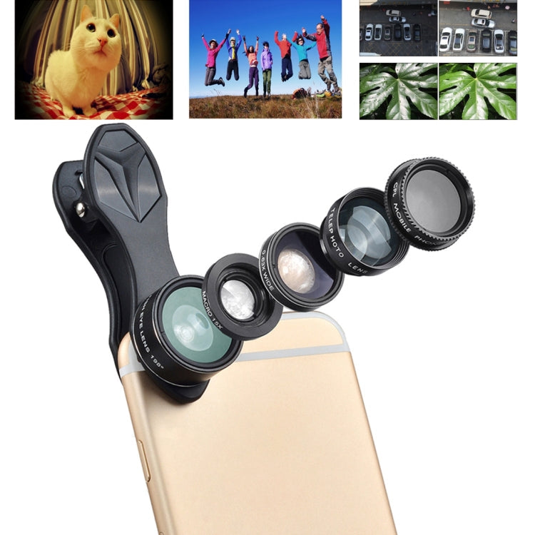 Upgrade Your Smartphone Photography with APEXEL APL-DG5 5 in 1 Universal Lens Kit for iPhone, Samsung, Huawei, Xiaomi, HTC, and Other Smartphones