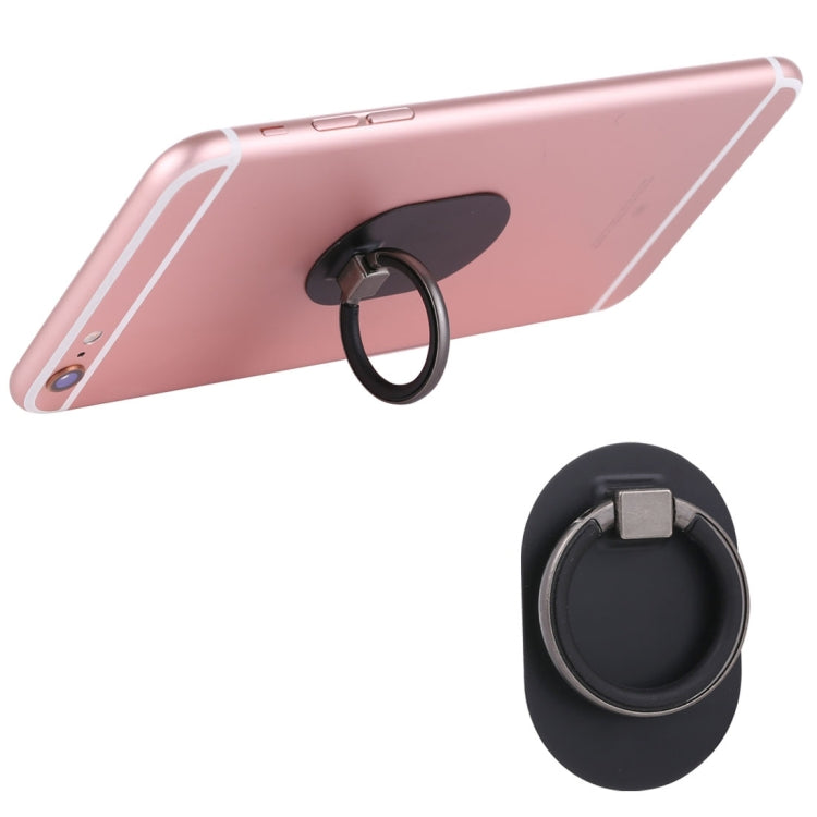 360 Degree Rotation Finger Grip Ring Holder with Universal Phone Adhesive Metal Plate (Black)