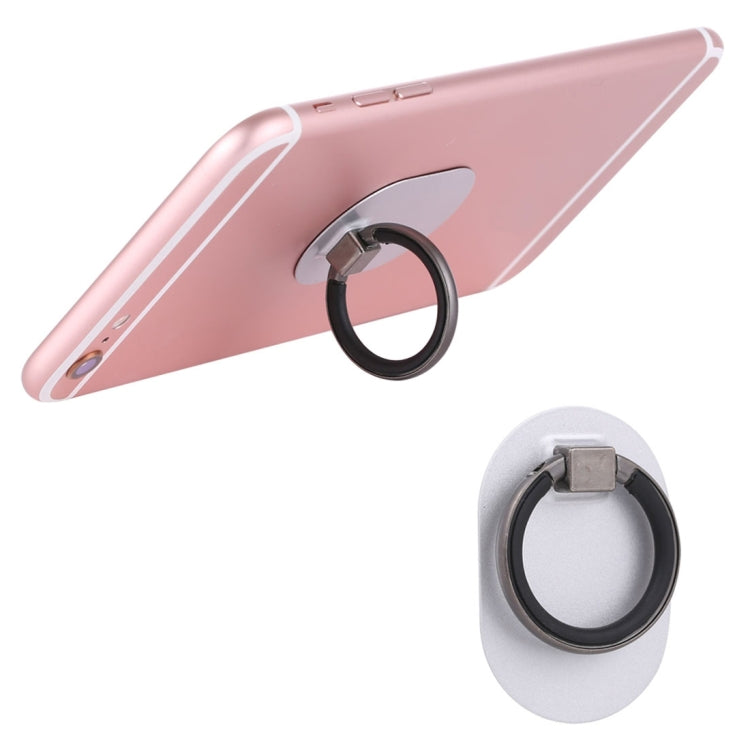 360-Degree Rotation Silver Phone Holder and Grip Ring with Adhesive Metal Plate