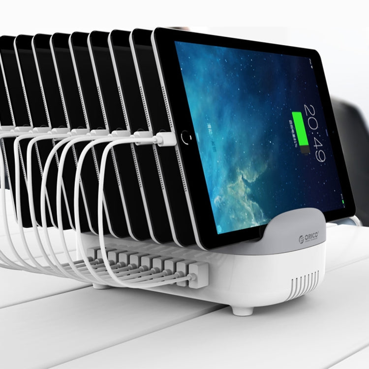 120W 10-Port USB Smart Charging Station with Phone & Tablet Stand