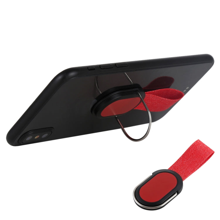 Universal Finger Strap Grip Self Holder Mobile Phone Stand with Desktop Stand (Red)