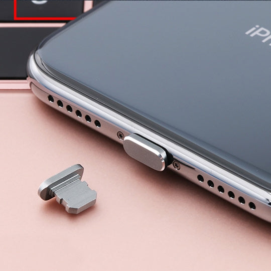Metal Anti-Dust Plug for iPhone - Pack of 2 (Grey)