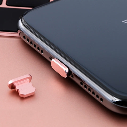 Rose Gold Metal Anti-Dust Plug for iPhone Charging Port - Pack of 2