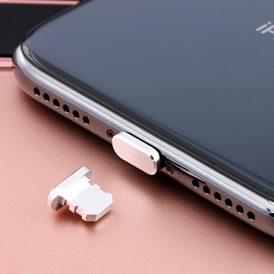 Space Silver 8 Pin Metal Anti-Dust Plugs for iPhone (2pcs)