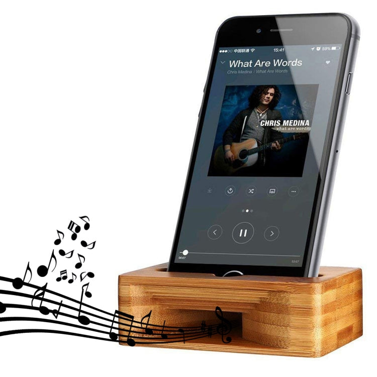Bamboo Phone Desktop Stand Holder for Smart Phones within 5.5 inches