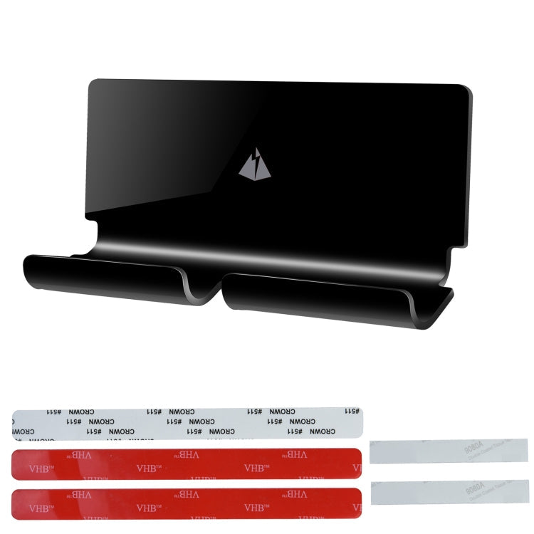 Wall Mount Charging Holder for Mobile Phones & Tablet PCs with 3M Sticker (Black)
