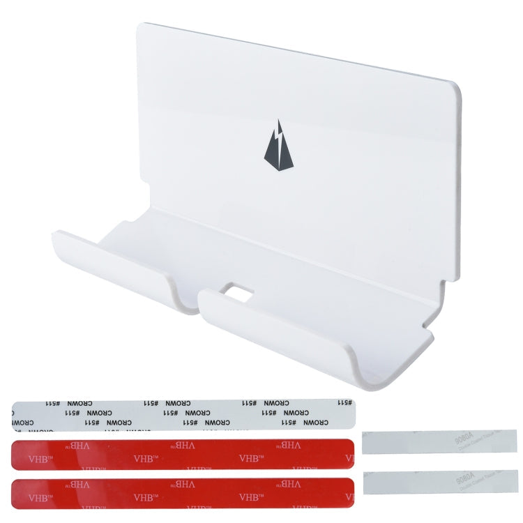 Mobile Phone & Tablet Charging Holder Wall Bracket with 3M Sticker - White