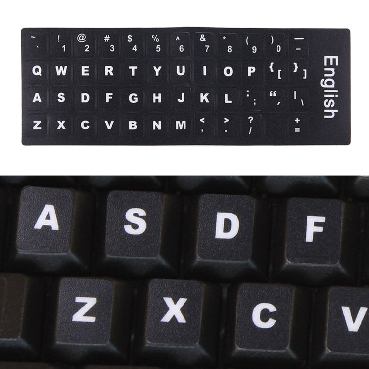Keyboard Stickers for Laptops and Notebooks - Black, English Language