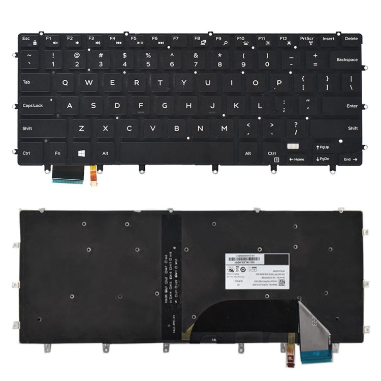 US Keyboard Replacement with Backlight for Dell XPS 15 9550/9560 (Black)
