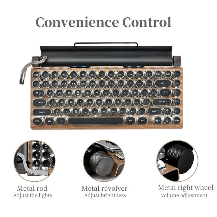 Retro Style Wireless Mechanical Keyboard with Multi-Device Connectivity