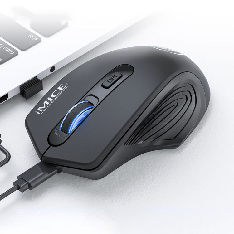 Silent 2.4GHz & Bluetooth Rechargeable Wireless Mouse - iMICE G-1800 (Black)