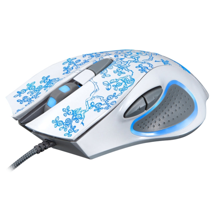 ZGB 169 Wired Optical E-sport Gaming Mouse with Adjustable LED Backlight and Counter Weight, 1.45m Length (White)