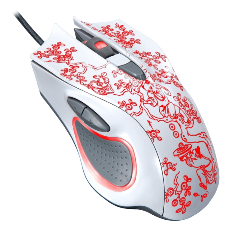ZGB 169 Wired Optical E-sport Gaming Mouse with Adjustable LED Backlight and Counter Weight, 1.45m Length (White)