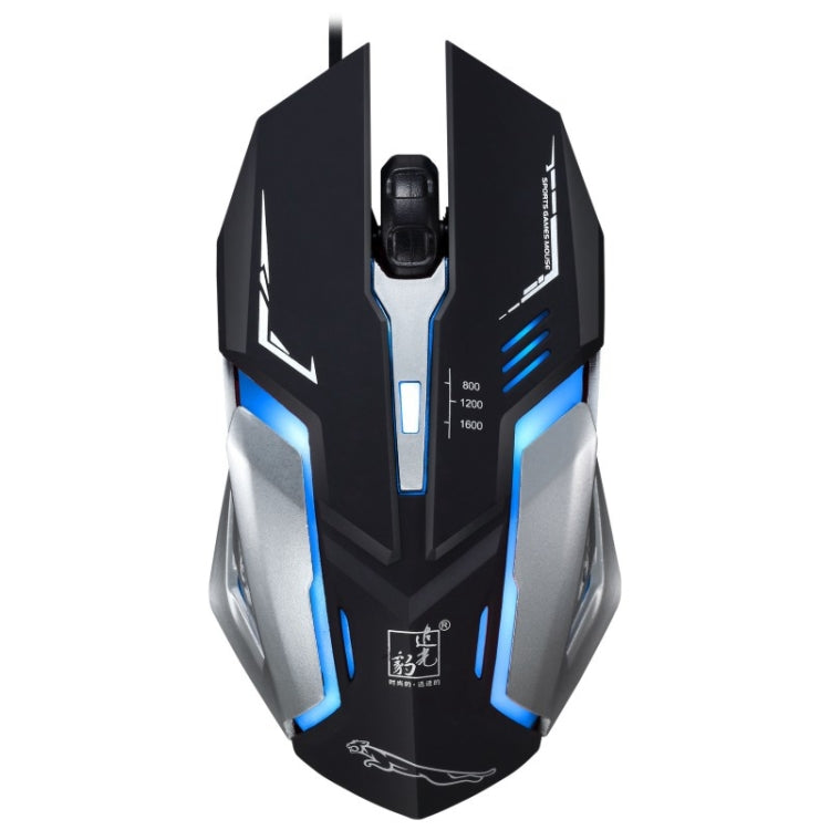 Chasing Leopard K1 USB 1600DPI Wired Optical Gaming Mouse with Adjustable LED Backlight (Black)