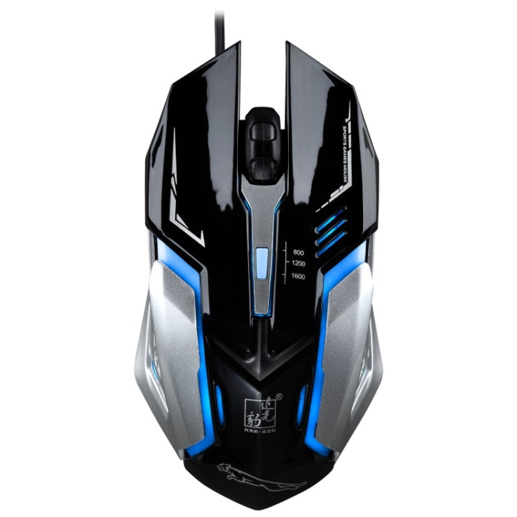 Chasing Leopard K1 USB Optical Gaming Mouse, Adjustable DPI, Mute Wired, LED Backlight, 1600DPI, 1.3m Length (Jet Black)