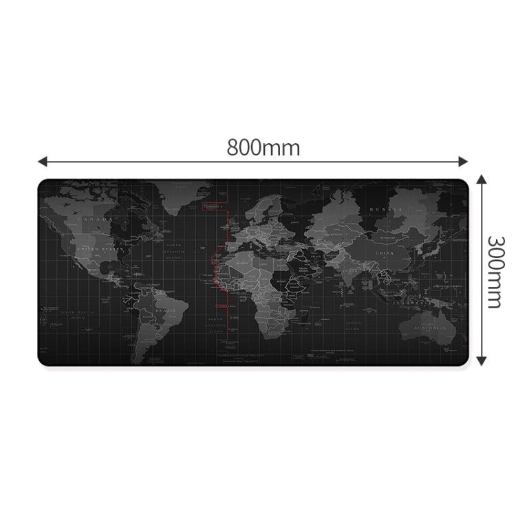 Large World Map Design Rubber Mouse Pad for Gaming and Office Desk