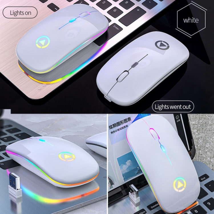 YINDIAO A2 2.4GHz 1600DPI 3-modes Adjustable RGB Light Rechargeable Wireless Silent Mouse (White)
High-Speed Wireless Rechargeable Mouse with Adjustable RGB Light