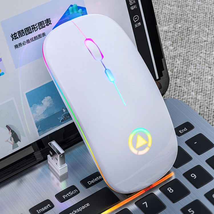 YINDIAO A2 2.4GHz 1600DPI 3-modes Adjustable RGB Light Rechargeable Wireless Silent Mouse (White)
High-Speed Wireless Rechargeable Mouse with Adjustable RGB Light