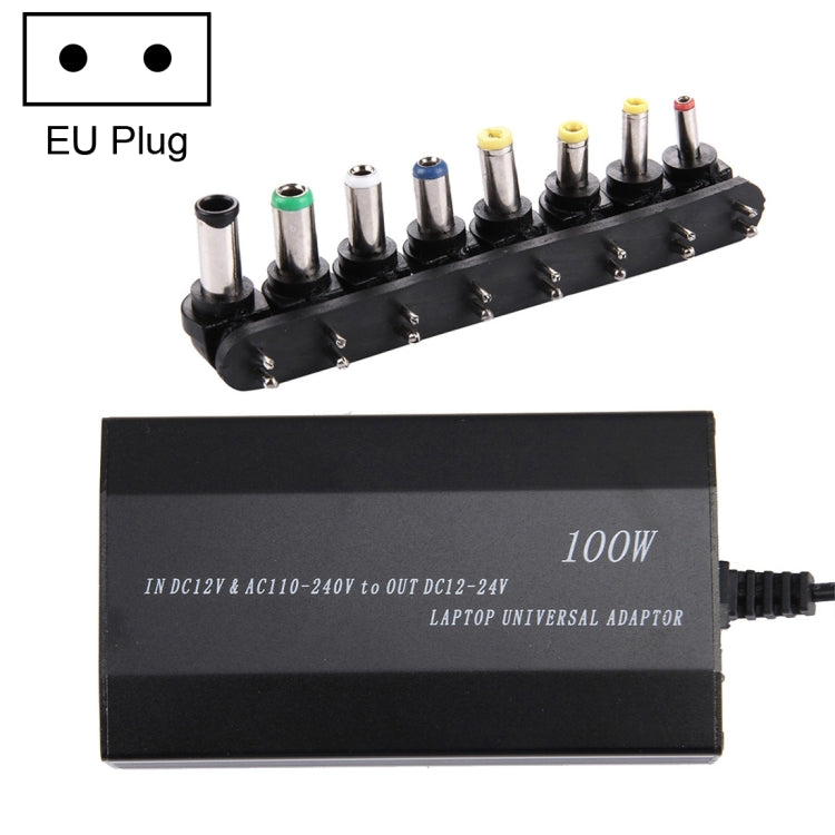 Versatile 100W Universal Laptop Notebook Charger with Car Charger, AC Power Adapter, 8 Power Adapters, and USB Port for Samsung, Sony, Asus, Acer, IBM, HP, DELL (EU Plug)